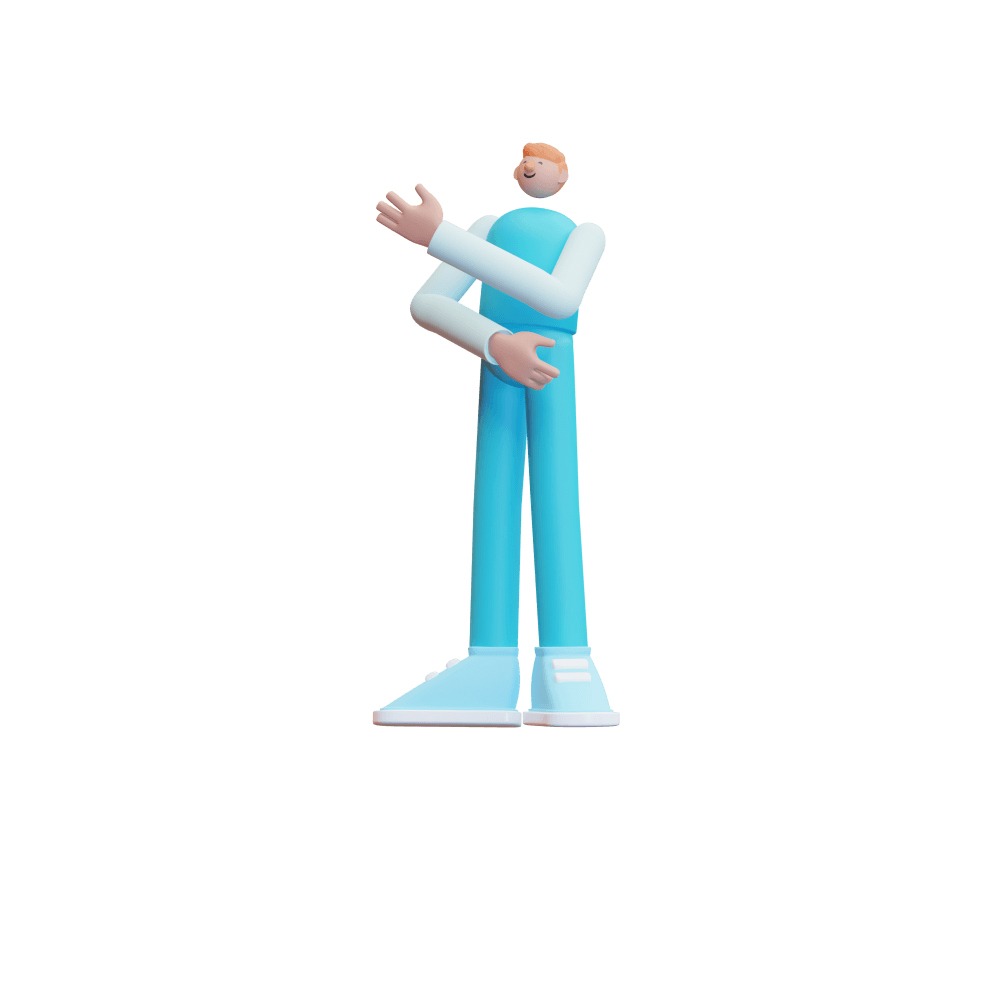 3d illustration of a 3d man speaking