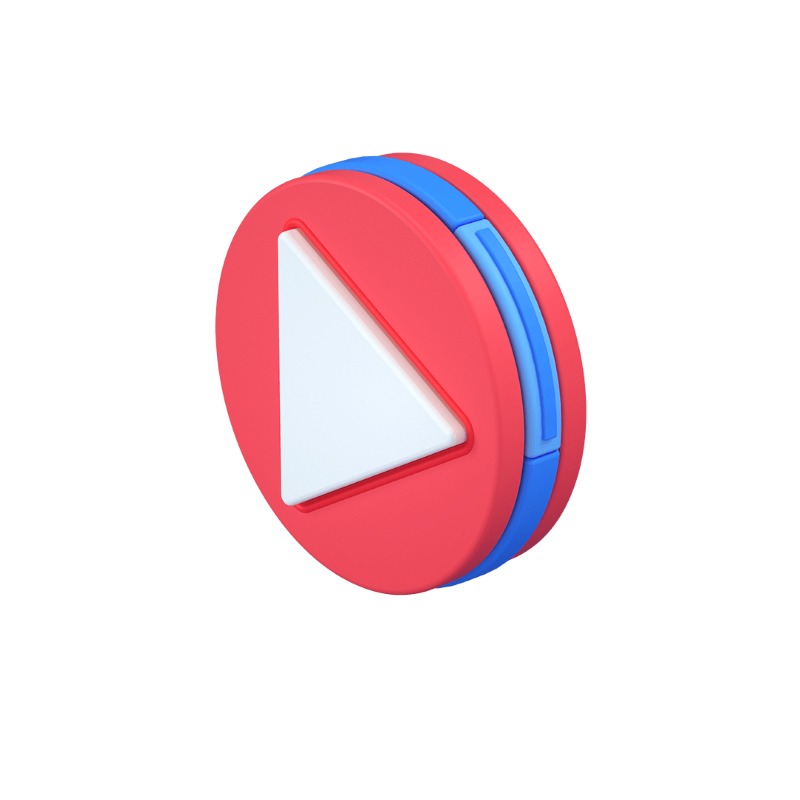 3d icon version of the play media button