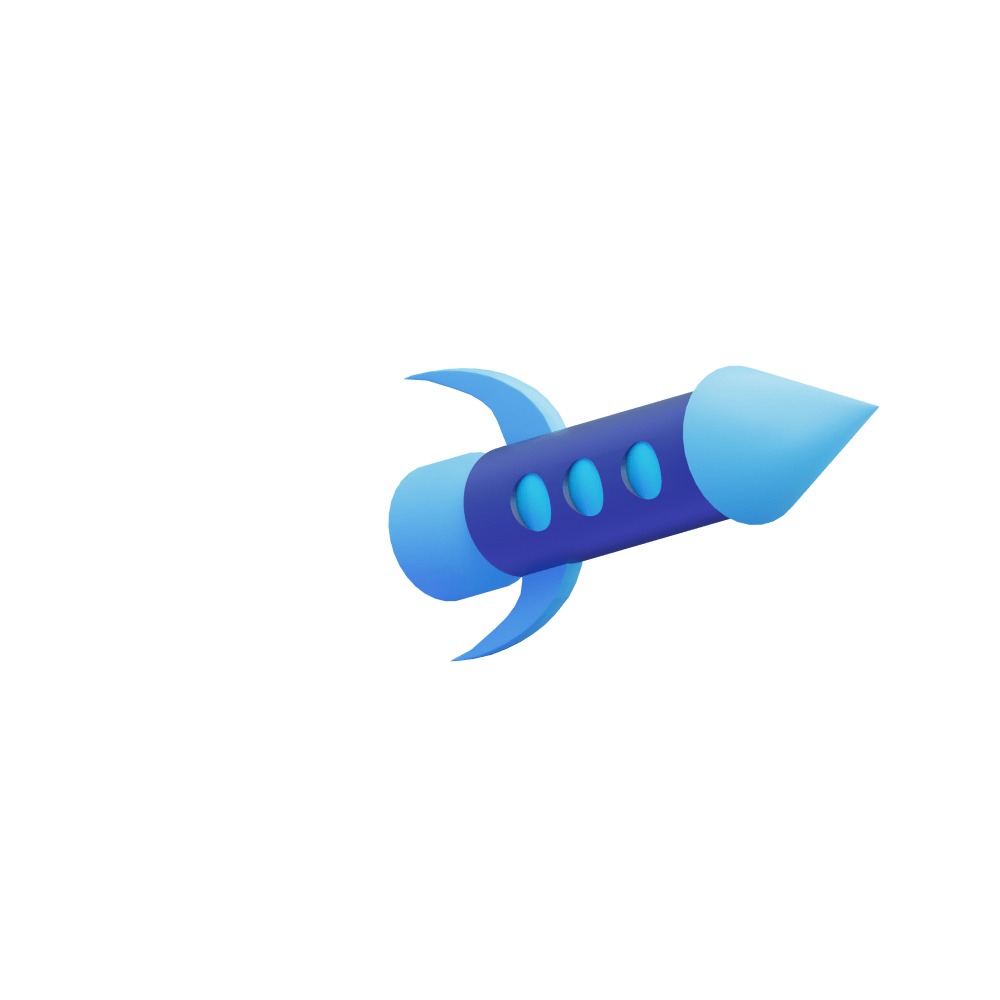 3d illustration of a rocket