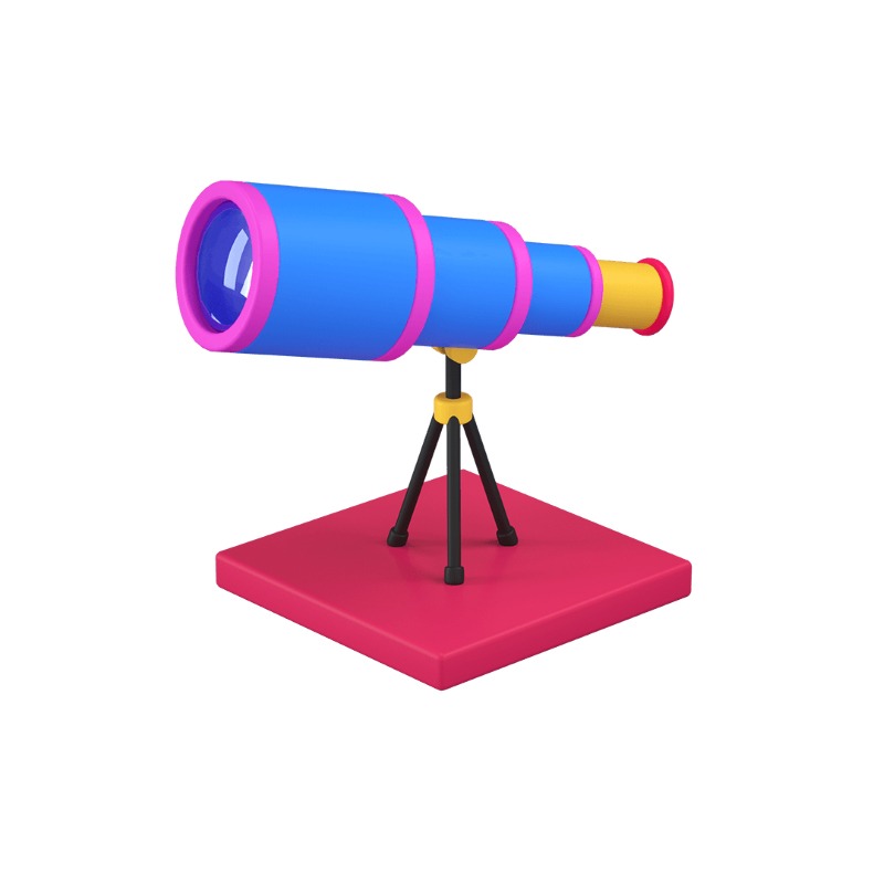 3d icon of a telescope or a spyglass