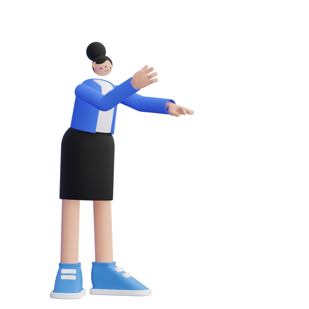 3d female character gesticulating and speaking