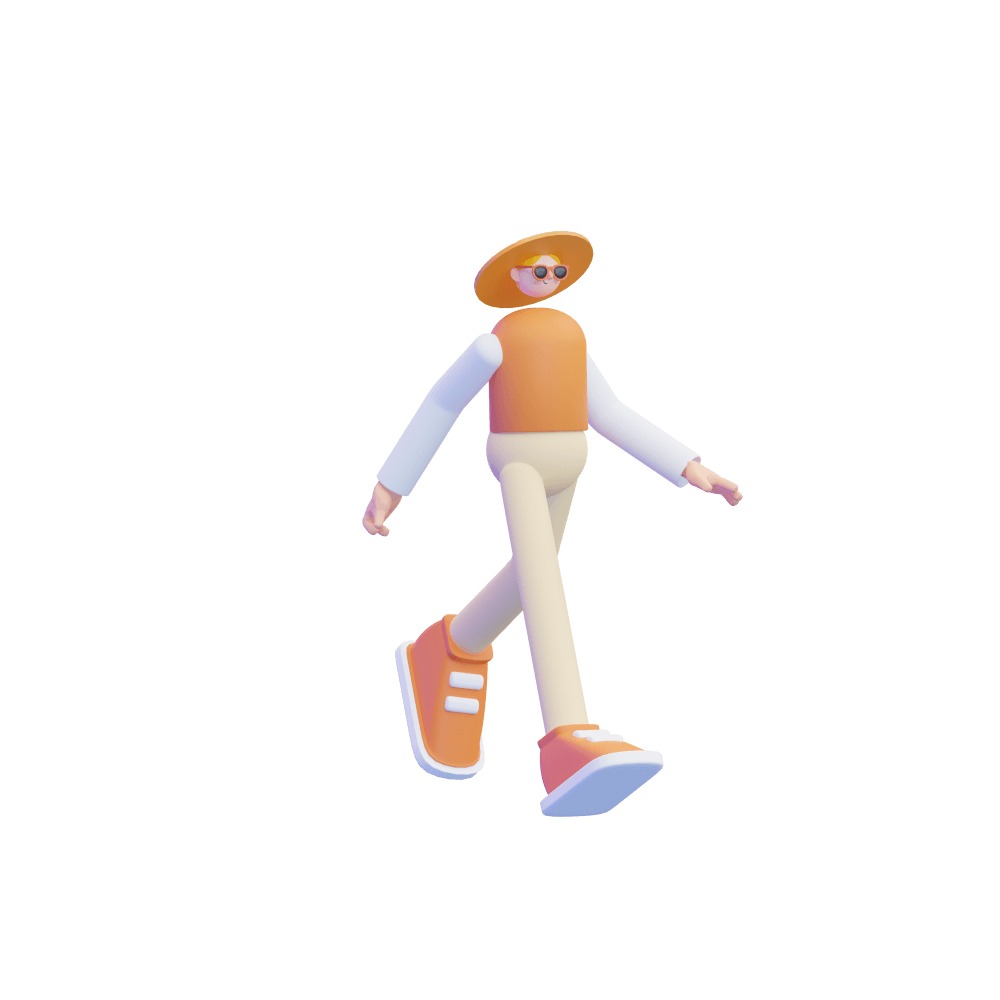 3d woman walking