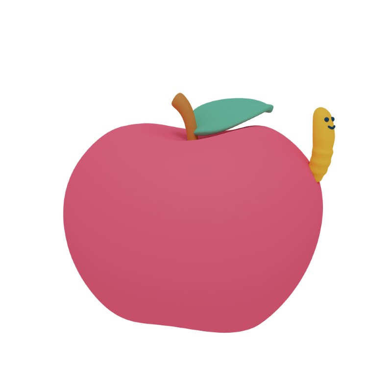 3d icons design of a red apple
