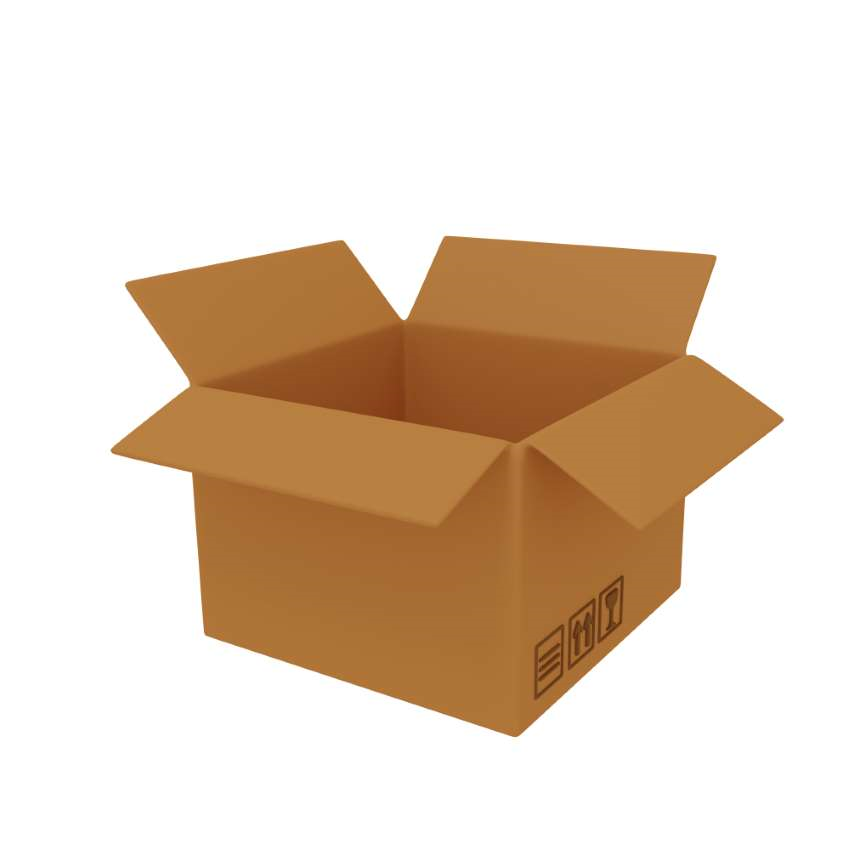 3d icon of a delivery box with a perspective viewpoint