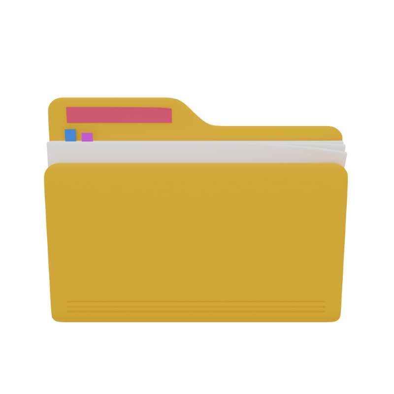 3d icon design of a standard yellow folder