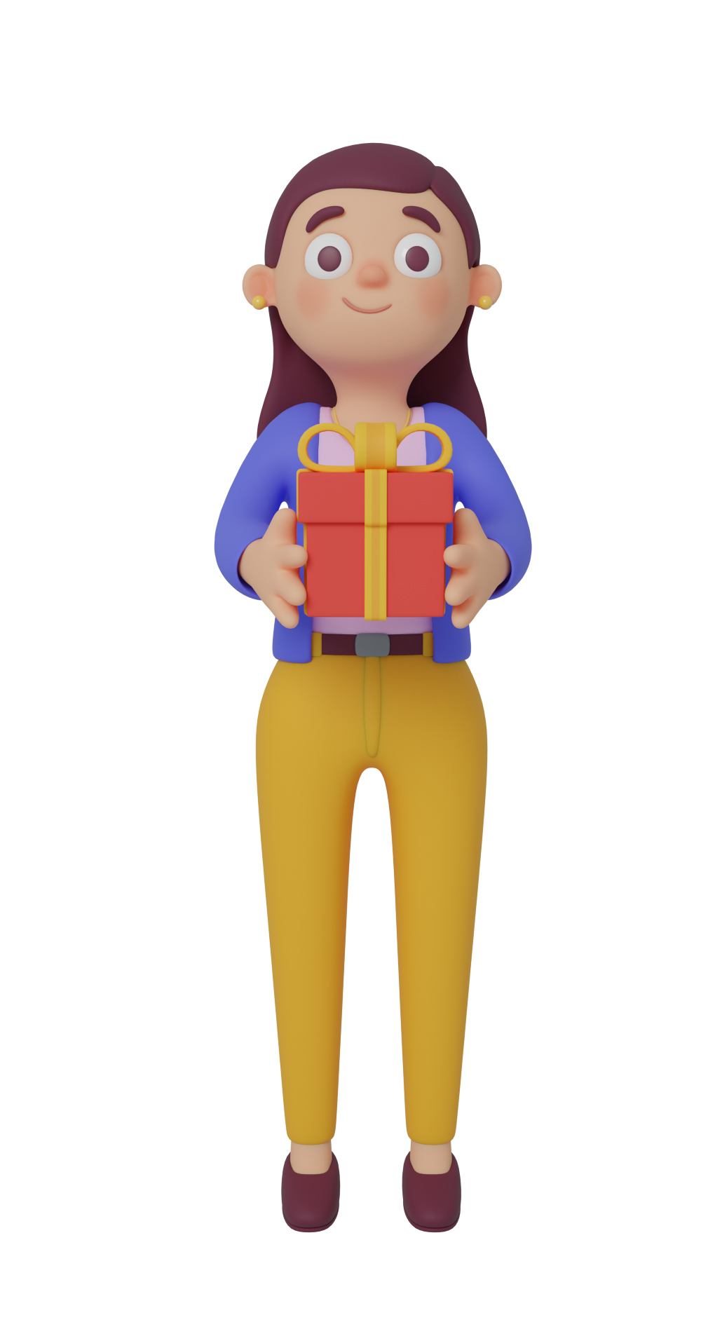 3d character design of a girl standing up