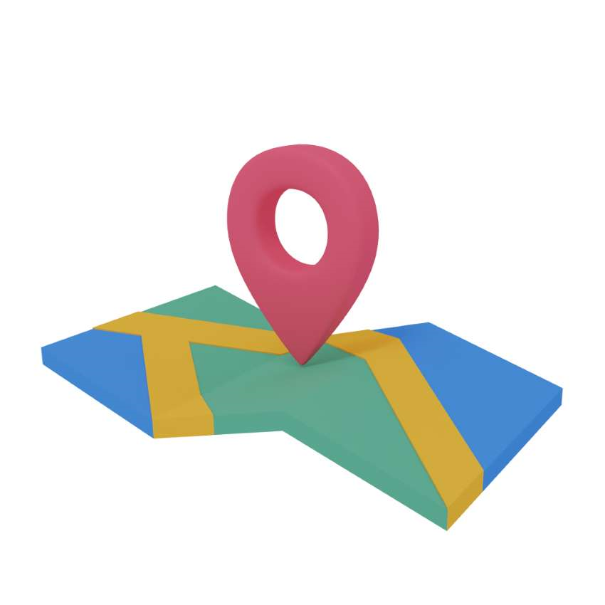 3d icon version of the google maps icon viewed from an angle