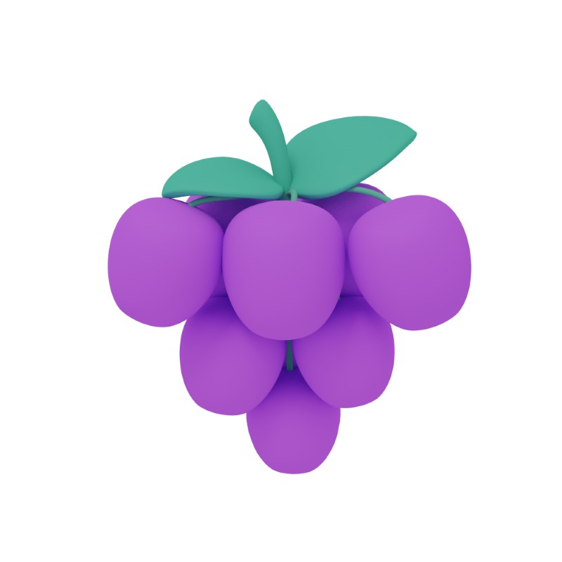3d icon design of grape fruits