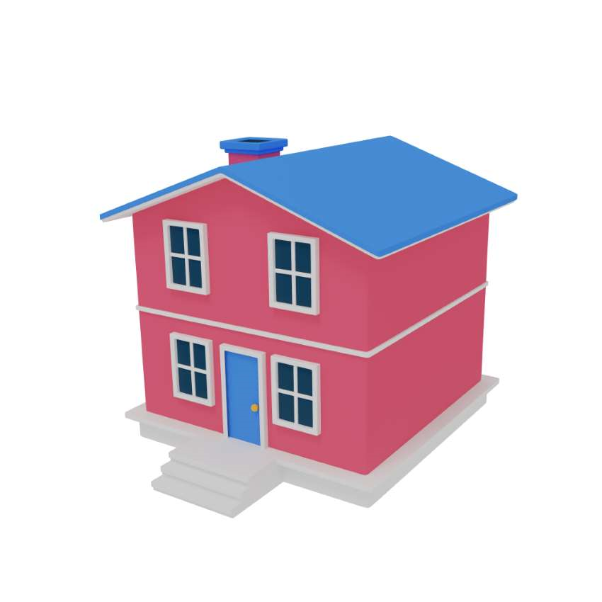 3d icon of a house to depict the standard home interface icon