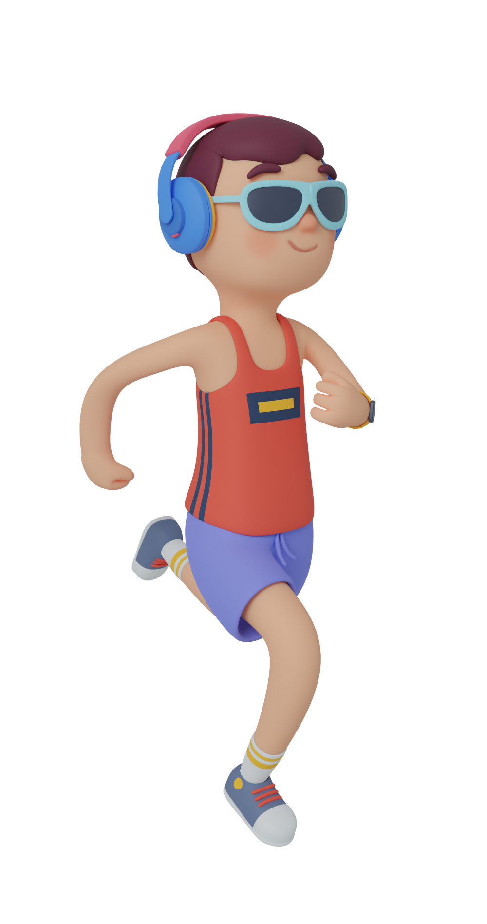 3d character design of a man running