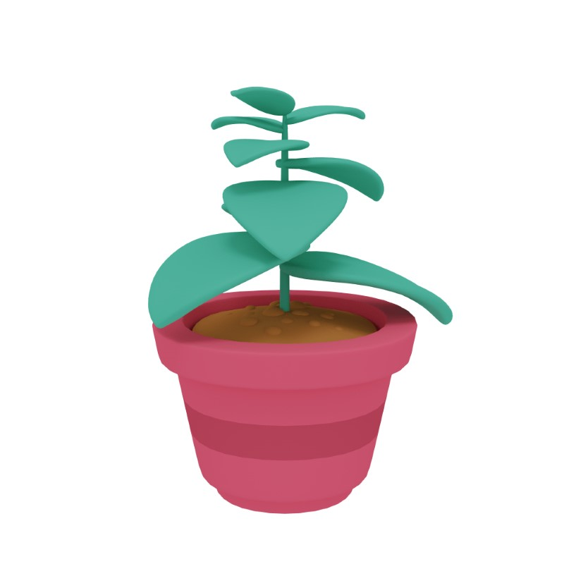 3d icon design of a plant pot with a green plant in it
