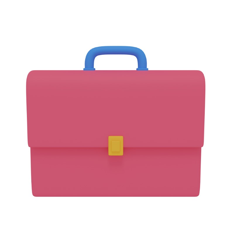 3d icon design of a portfolio handbag