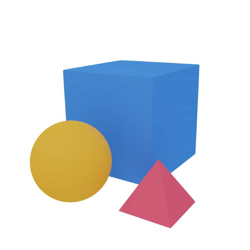 3d icon displaying several geometric shapes