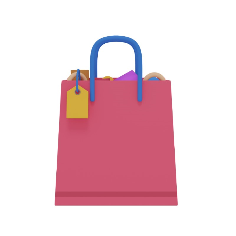 3d icon design of a shopping handbag