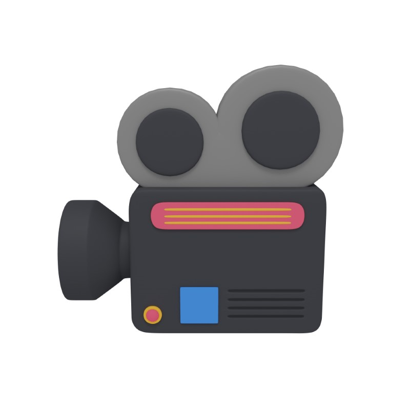 3d icon design of a video camera