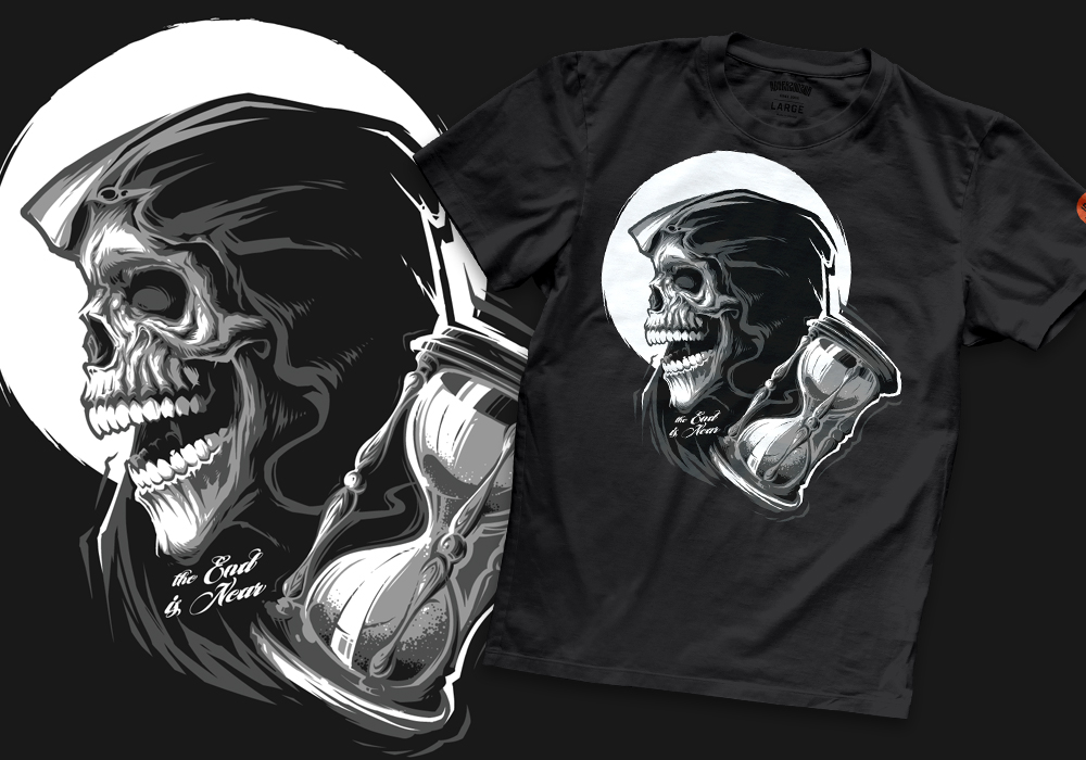preview t-shirt mockup of an illustration, part of the skull t-shirt designs collection