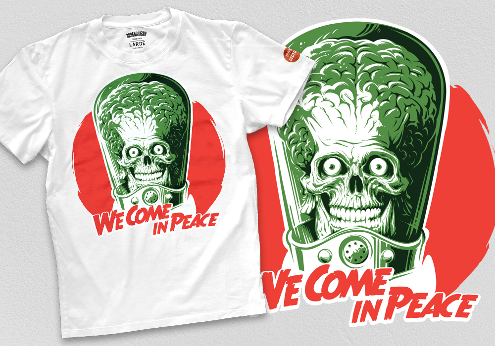 preview t-shirt mockup of an illustration, part of the skull t-shirt designs collection