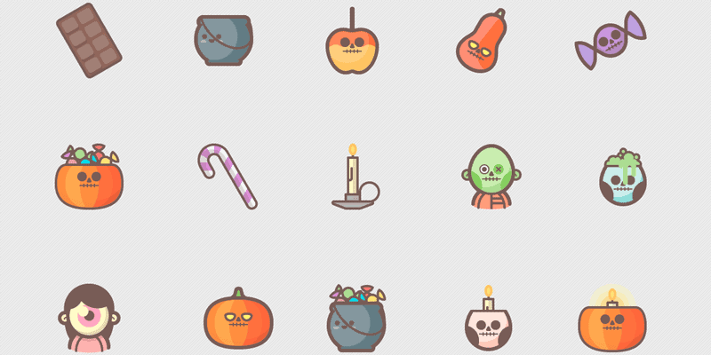 Halloween Icons Pack – 30 Cute Assets
