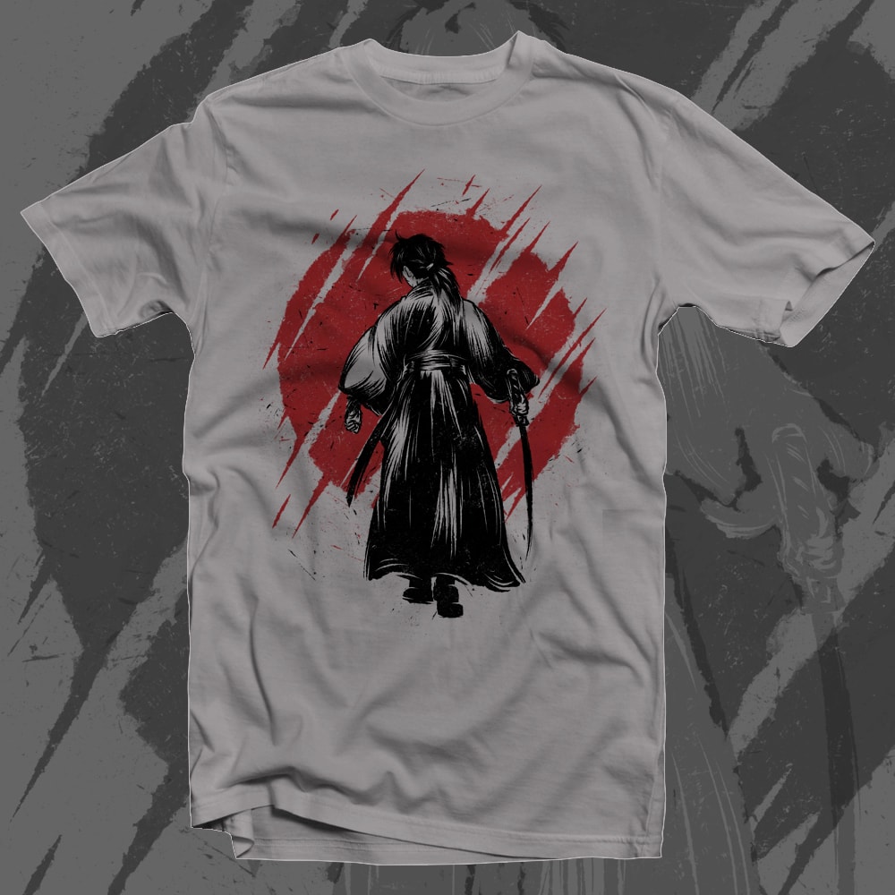 Anime T-Shirt Design, Anime Vector Graphics Bundle ,samurai t shirt Bu By  Rana Creative