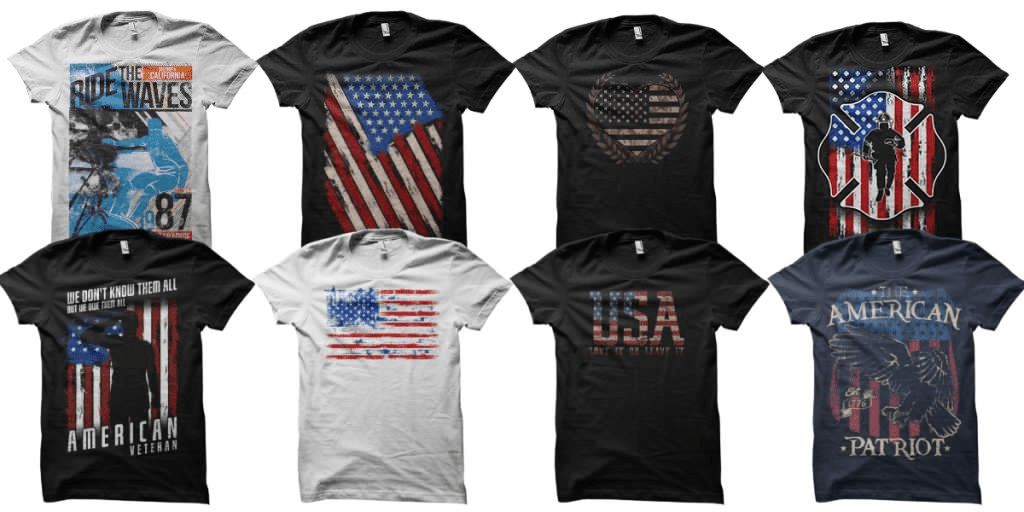 Vector T-Shirt Designs Pack – American/USA