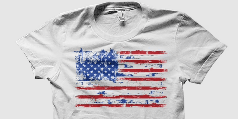 a distressed american flag t-shirt design