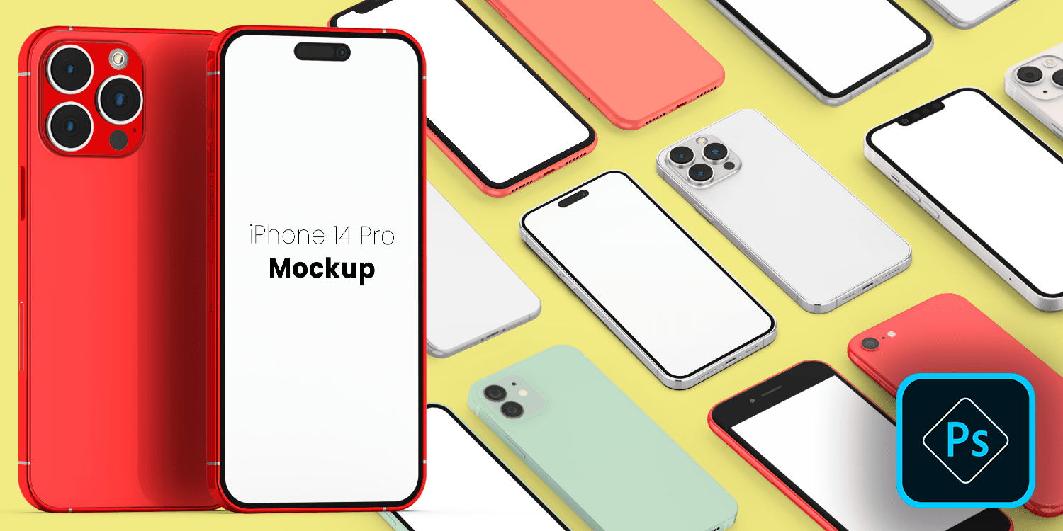 140+ iPhone PSD Mockups Pack, Professional, Layered & Fully Editable | Bypeople