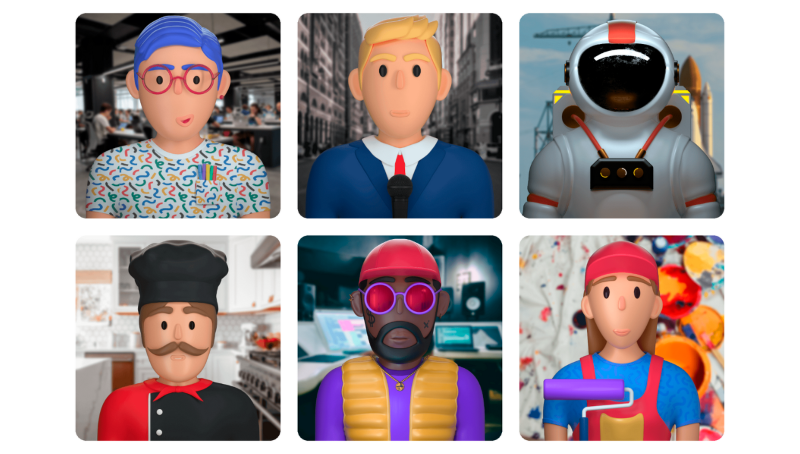 image gallery of 3d characters dressed for different professions