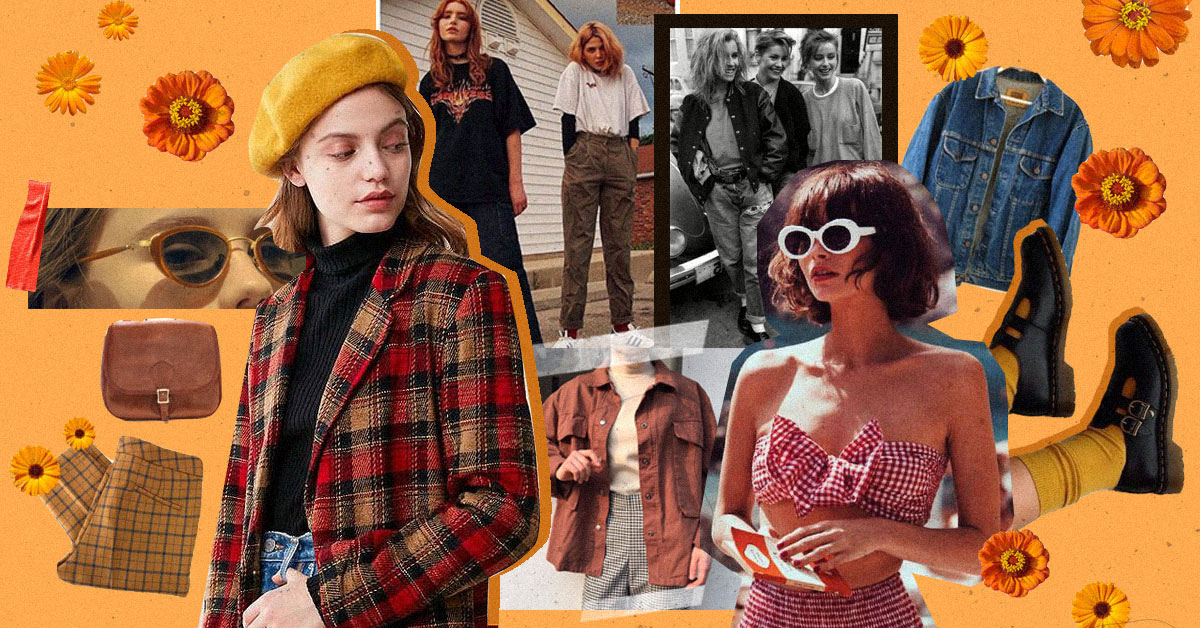 Collage of vintage and retro fashion trends and styles that are making a comeback