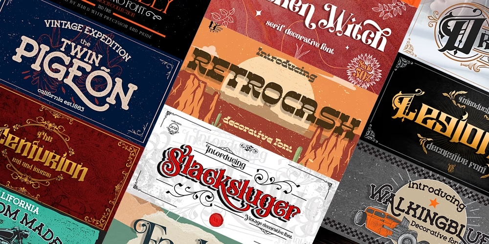 Retro Vintage fonts bundle from ByPeople