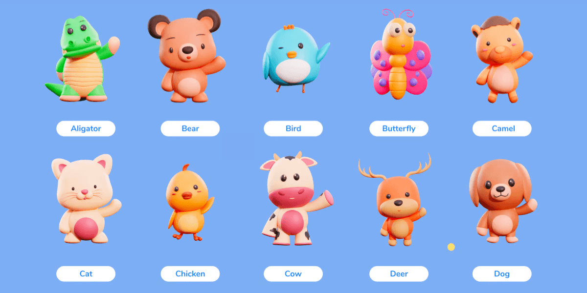 Examples of animal vector avatars