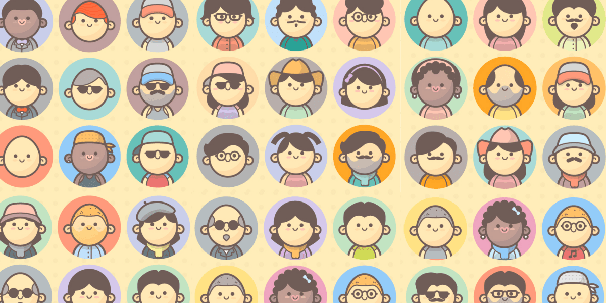 Examples of profile cute vector avatars pack