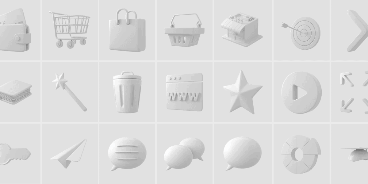 3D icons pack for interface design