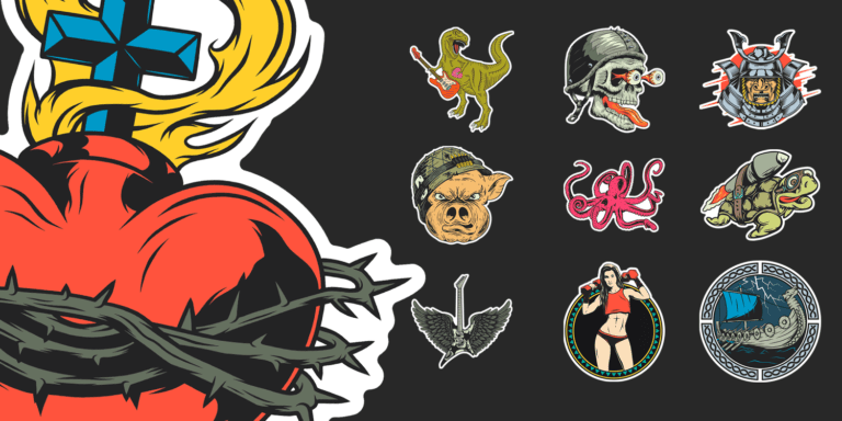 560+ Sticker Templates & Illustrations Pack