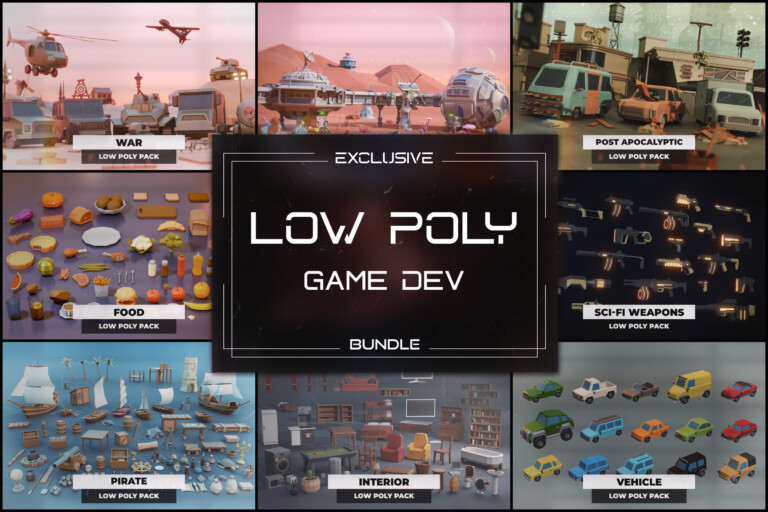 Low Poly Coding Theme 860+ 3D Low Poly Models, Game Dev Bundle Covering Various Themes And ...